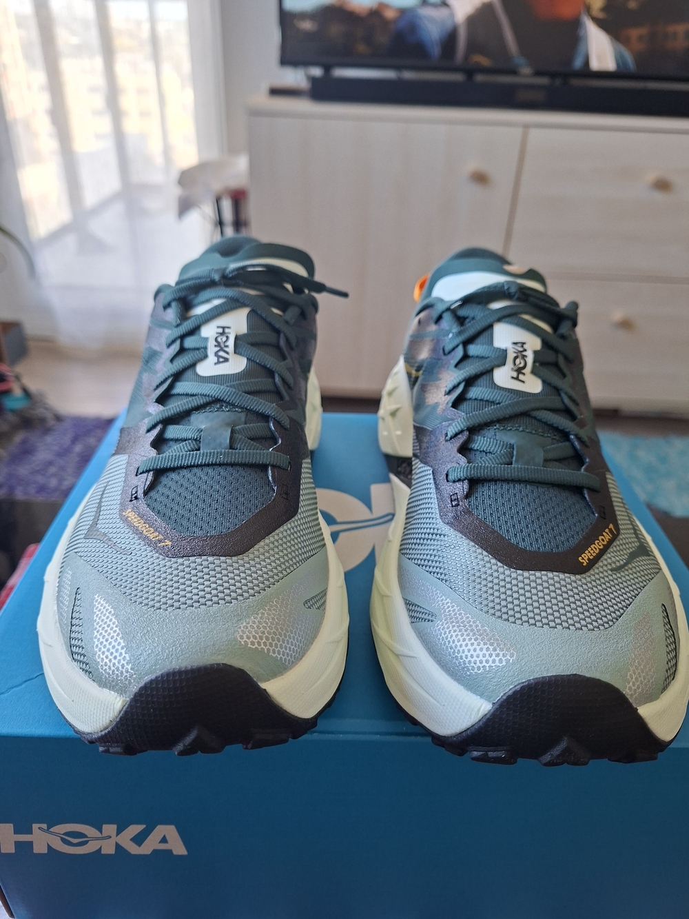 Hoka Men's Speedgoat 7 Trail Running Shoes - Teal & Black - New in Box!